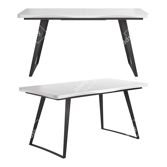 Folding Vermont White Dining Table 3D model image 2