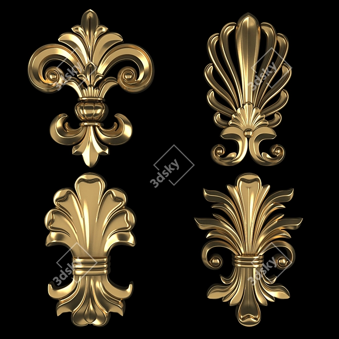 - Translate: The description is already in English.

- Title: Gold Gypsum Blend Ornament Collection 3D model image 1