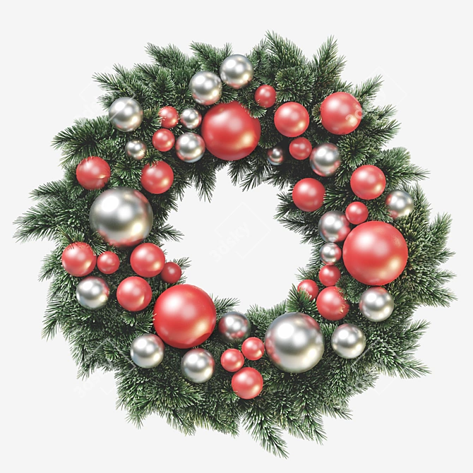 Christmas Wreath Decor Set 3D model image 4