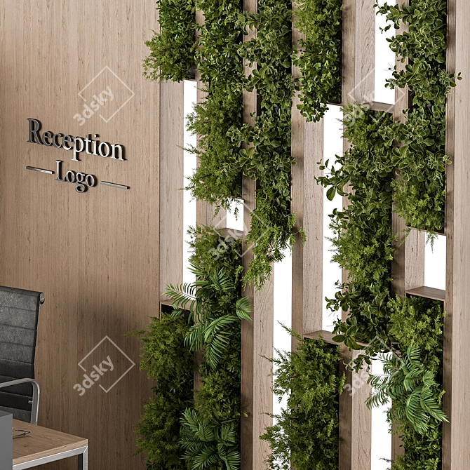 Modern Office Reception Desk Set 3D model image 4