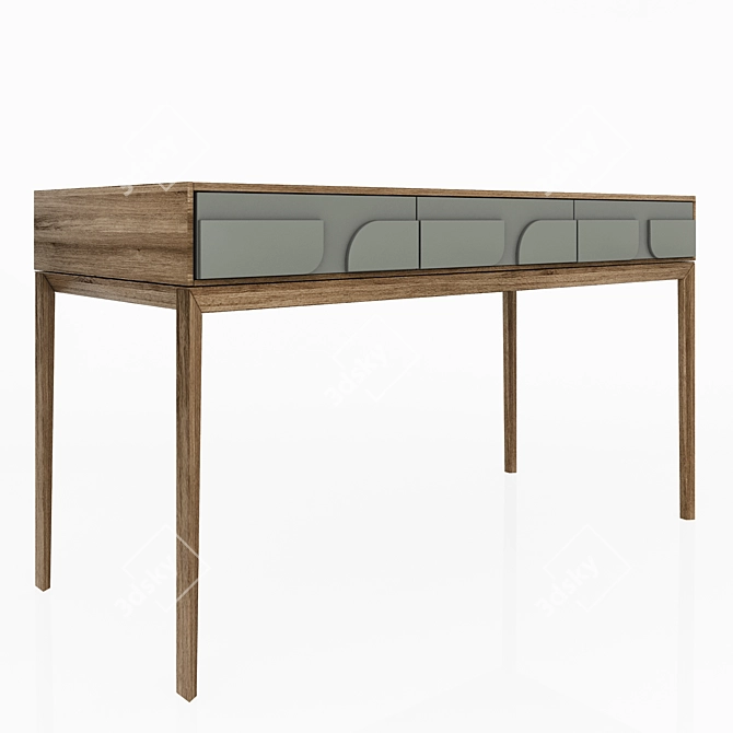 Modern Grey Writing Desk, PRINCIPLE 3D model image 2