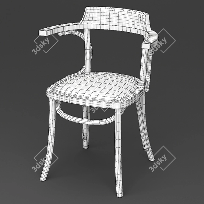 Elegant Ematy Wooden Chair 3D model image 6