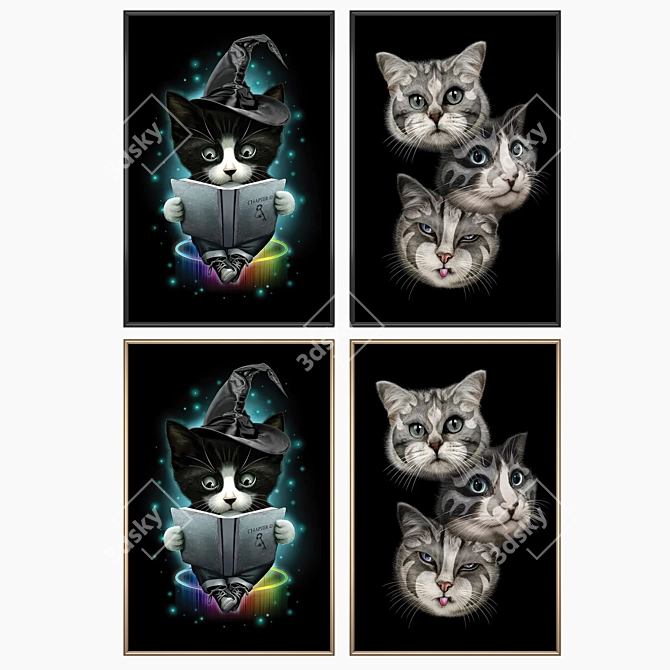 Art Print Set with Frames 3D model image 2