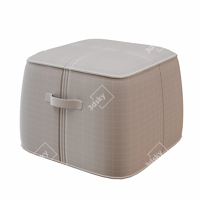 Saddlebag Stone Leather Ottoman 3D model image 2