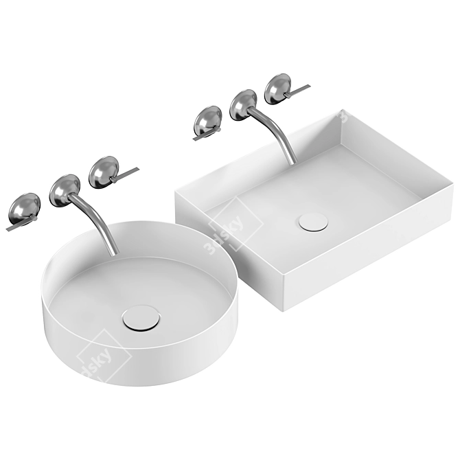 Alape ProShield White Countertop Washbasin 3D model image 2