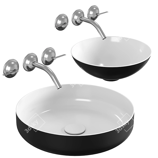 Alape Bicolor Washbasin Set, Modern 3D model image 1