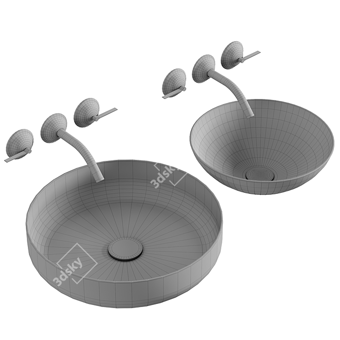 Alape Bicolor Washbasin Set, Modern 3D model image 4