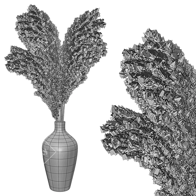 Tall Pampas Vase 45cm 3D model image 3