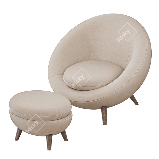  Luxury Susan Armchair Set 3D model image 1