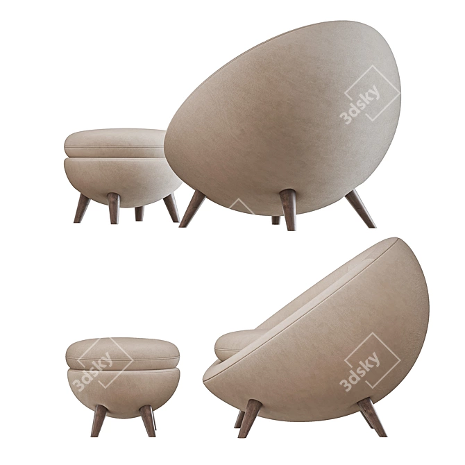  Luxury Susan Armchair Set 3D model image 2