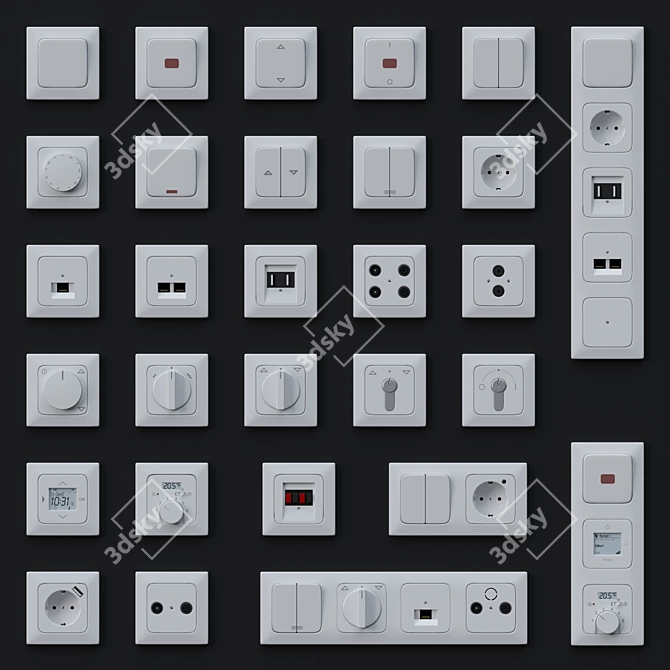 Reflex SI Series Spring Switches 3D model image 1