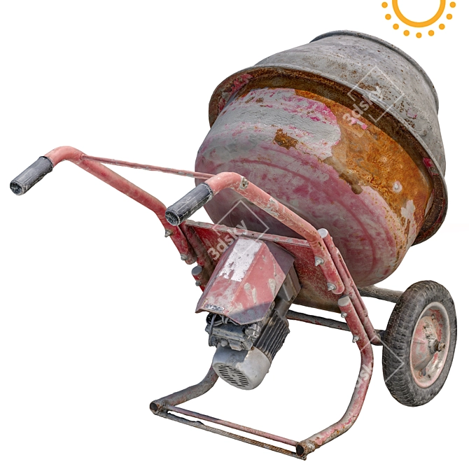 High-Quality Concrete Mixer 3D model image 4