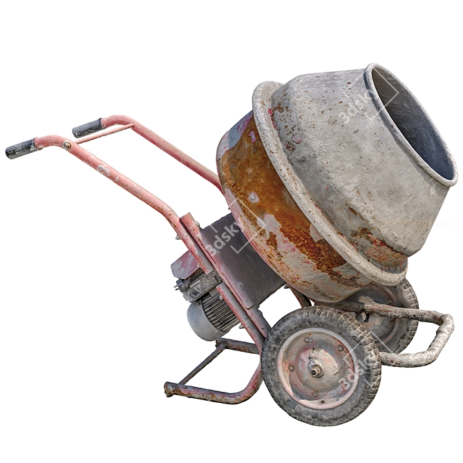 High-Quality Concrete Mixer 3D model image 8