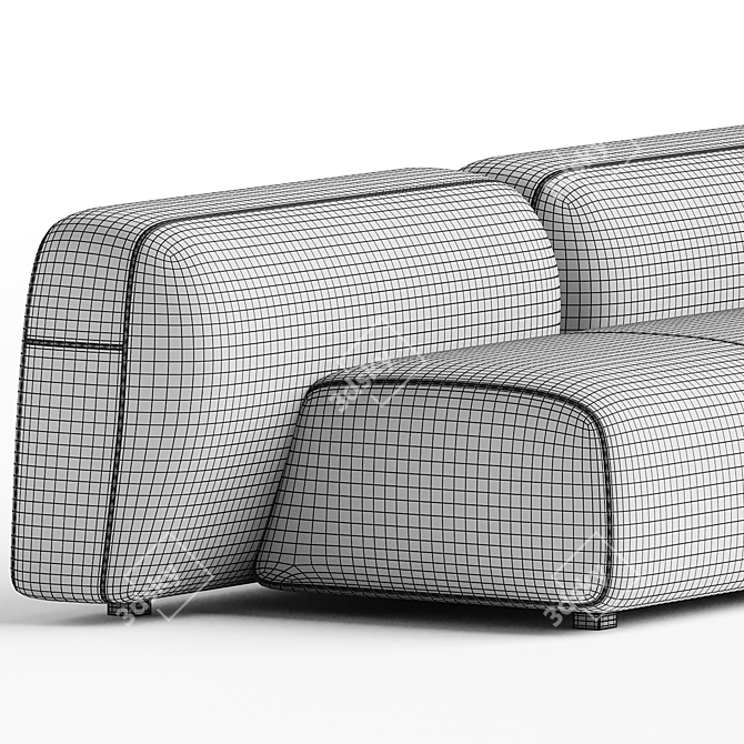Sleek Suiseki Sofa Set 3D model image 3