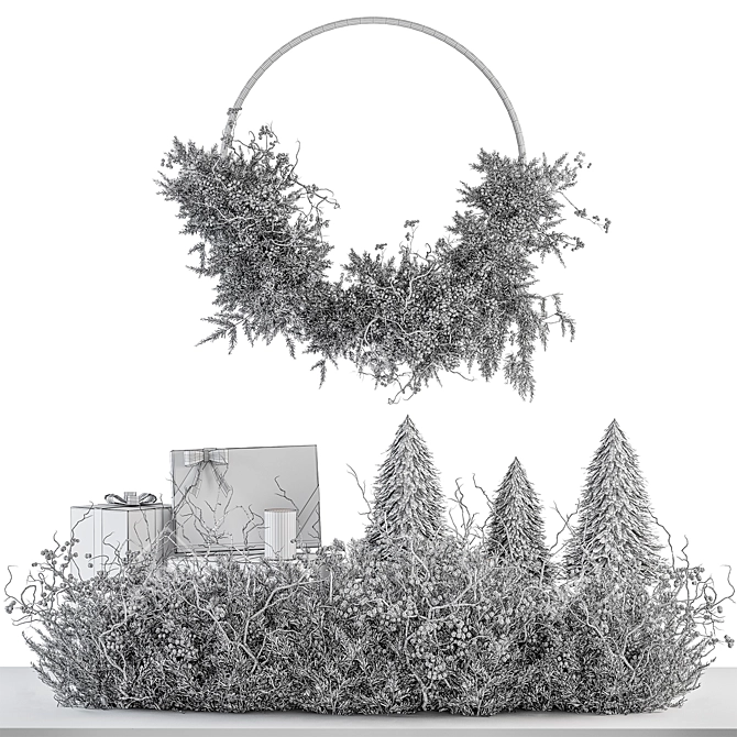 Festive Christmas Decor Set 3D model image 5