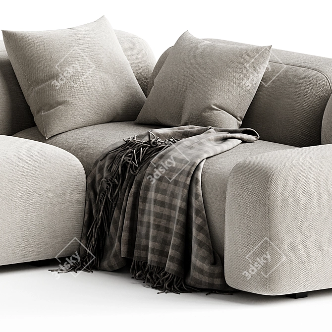 Elegant Suiseki Sofa System 3D model image 2