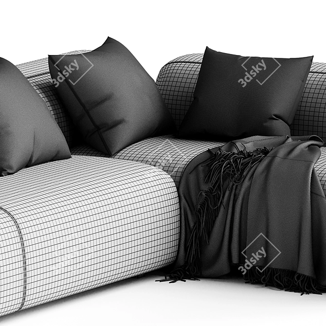 Elegant Suiseki Sofa System 3D model image 4