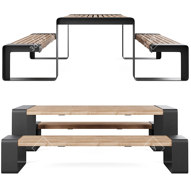 Furns STORR Bench Set 3D model image 2