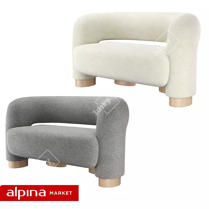 Alpina Market Pecola Sofa 3D model image 1