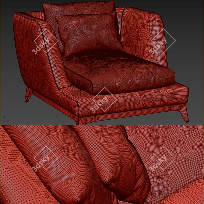 Brando Armchair 3D Model 3D model image 5