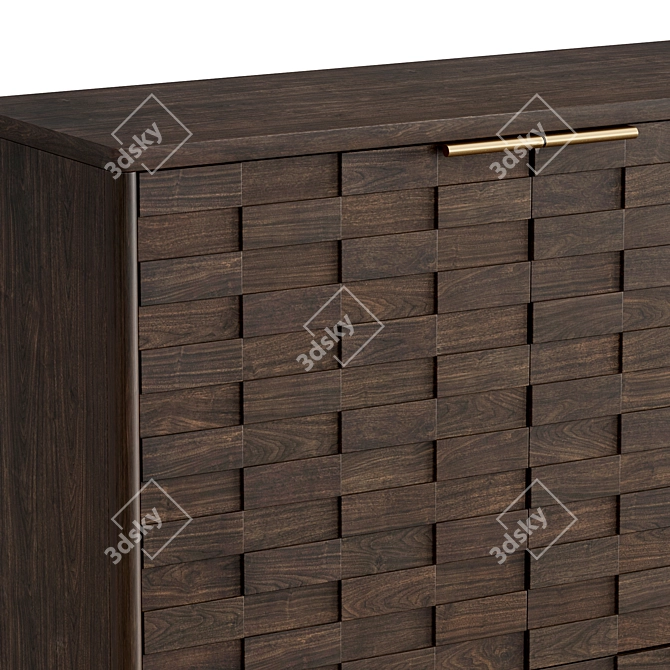 Textures 2-Drawer Oak Chest 3D model image 4