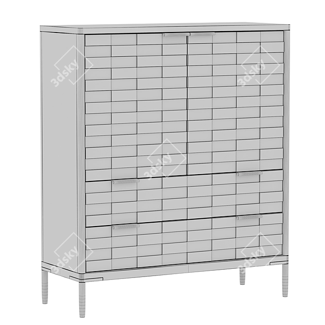Textures 2-Drawer Oak Chest 3D model image 5
