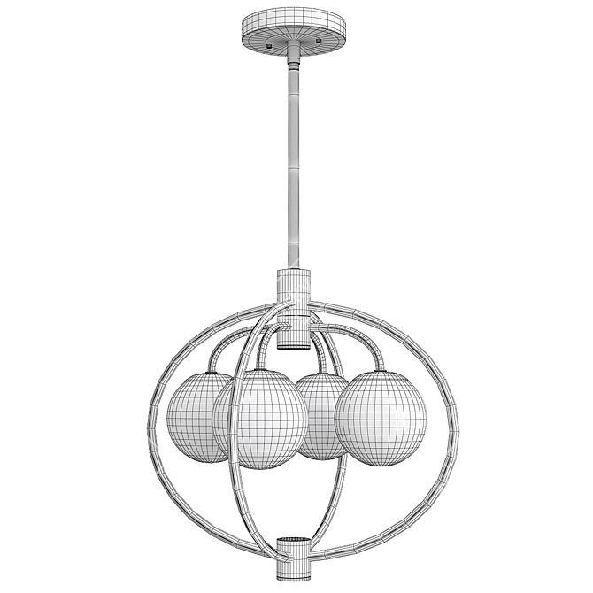 Modern 4-Light Chandelier 22 3D model image 2