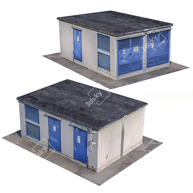 Electric Transformer Shack 3D model image 1