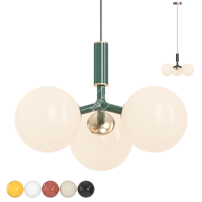 MARIAS Glass Globe Pendant Lamp 3D model image 1