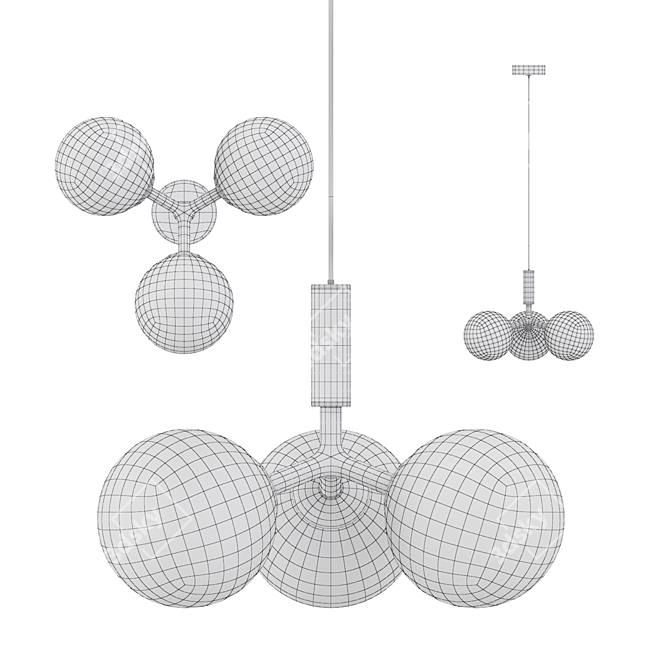 MARIAS Glass Globe Pendant Lamp 3D model image 3