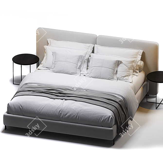 Minotti Tatlin Cover Bed 3D model image 2