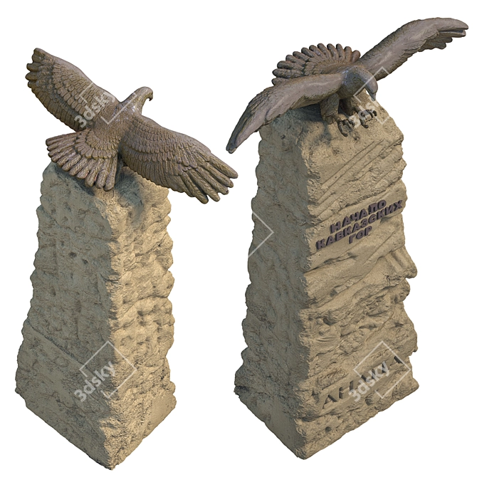 Eagle Sculpture Anapa Gateway 3D model image 5