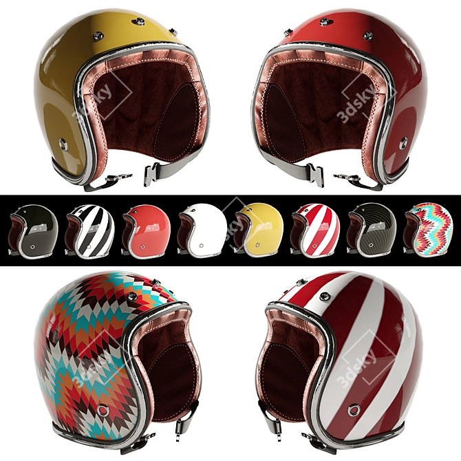 Racing Helmet Set 3D Models 3D model image 1