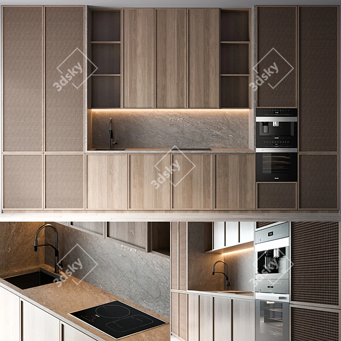 Modern Kitchen Set with High-End Appliances 3D model image 1