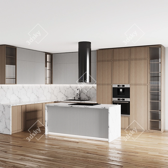 Modern Kitchen 3D Model Kit 3D model image 5