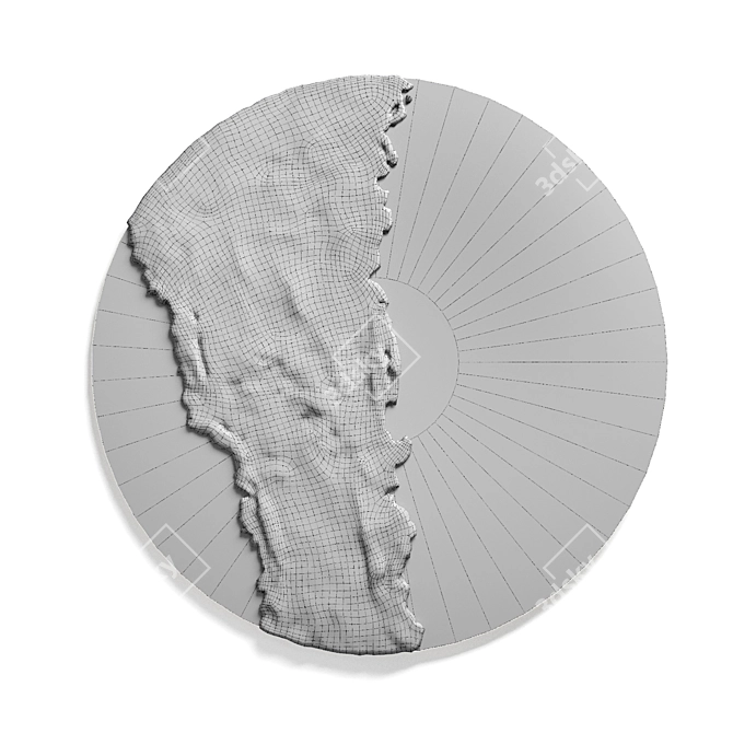 Ethereal Plaster Mirror Design 3D model image 6