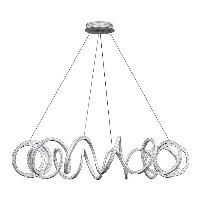 Modern Spiral LED Chandelier MARCELA 3D model image 4
