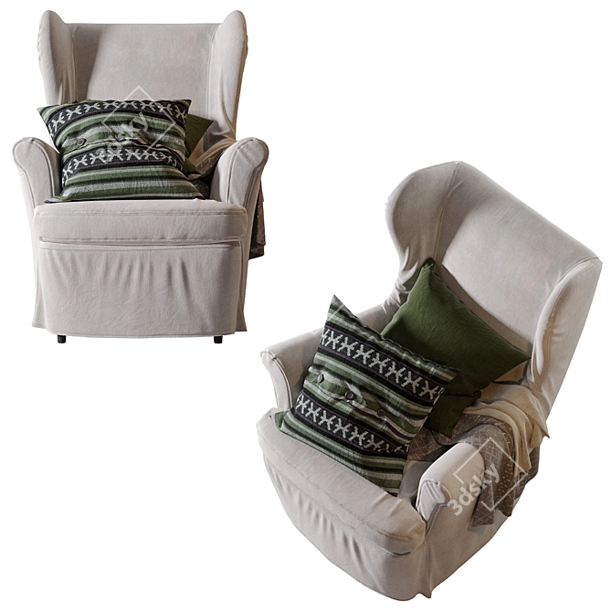 Modern Twist: IKEA Strandmon Chair 3D model image 4