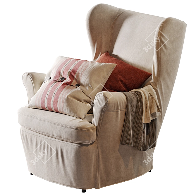 Modern Twist: IKEA Strandmon Chair 3D model image 8