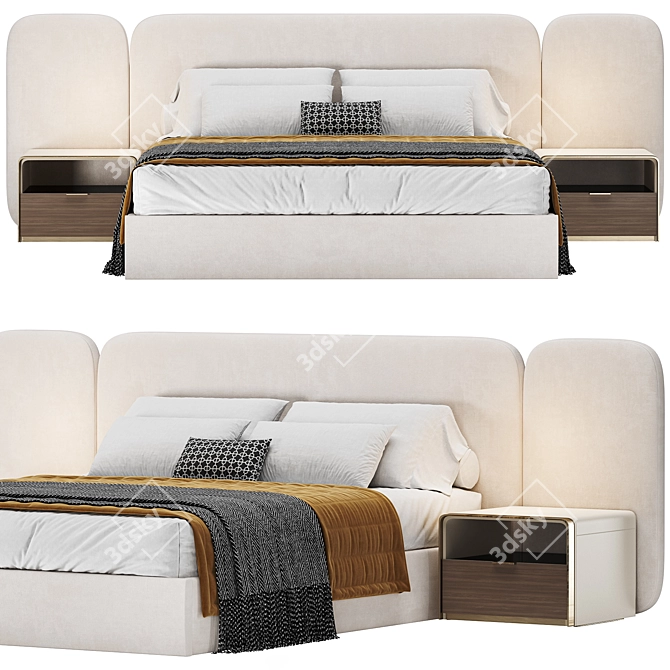Elegant Wanda Bed Design by Thehighwall 3D model image 2