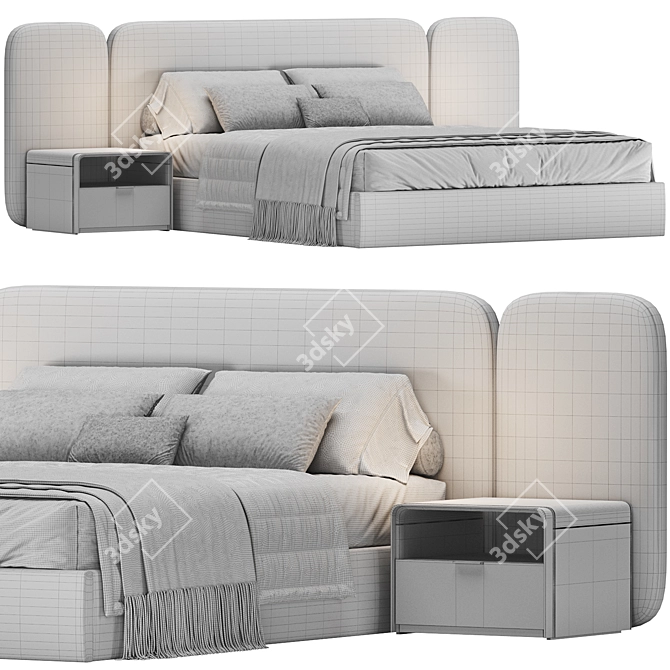 Elegant Wanda Bed Design by Thehighwall 3D model image 5