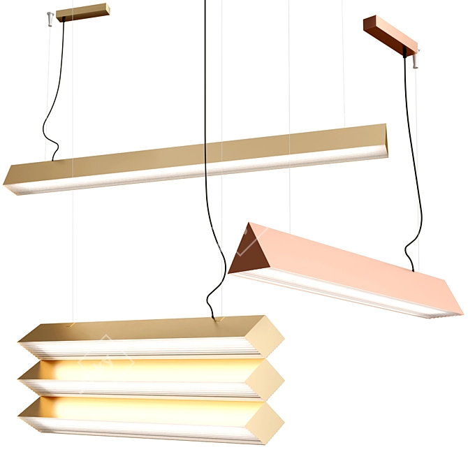 Sleek Stick Pendant Lamp Collection 3D model image 1