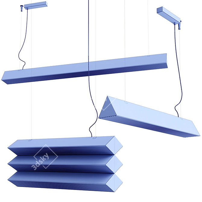 Sleek Stick Pendant Lamp Collection 3D model image 4