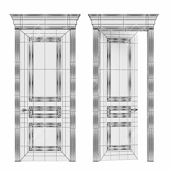 Title: Elegant Chicago Interior Doors 3D model image 4