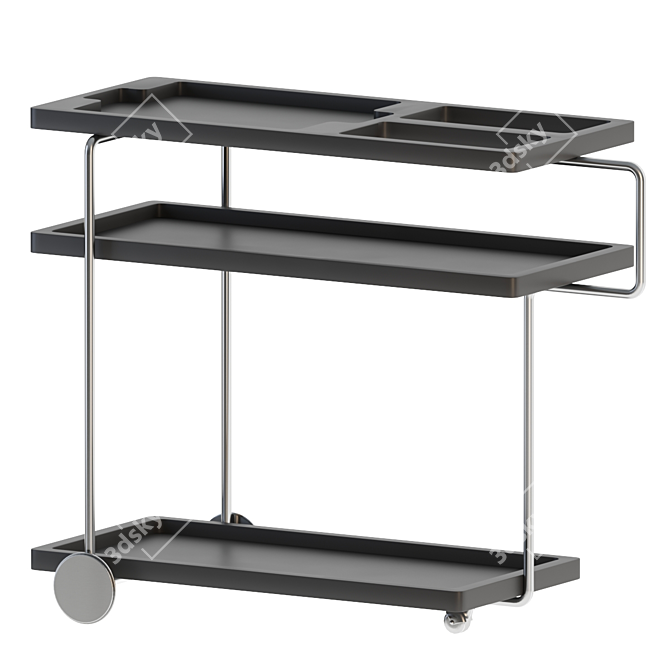 Sleek Serving Cart With Luxury Touch 3D model image 1