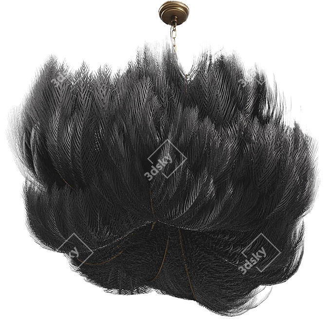 Customizable Ostrich Feather Pendant Lamp 3D model image 1