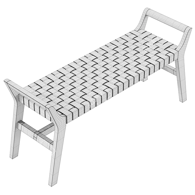 Urban Industrial Mandie Bench 3D model image 6