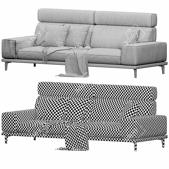 Modern Italian Blake Sofa 3D model image 6