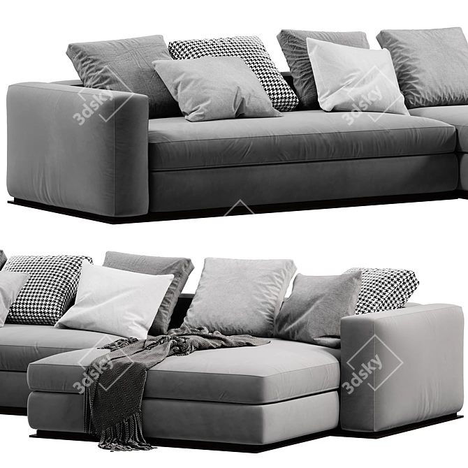 Modern Minotti Chaise Longue Sofa 3D model image 4