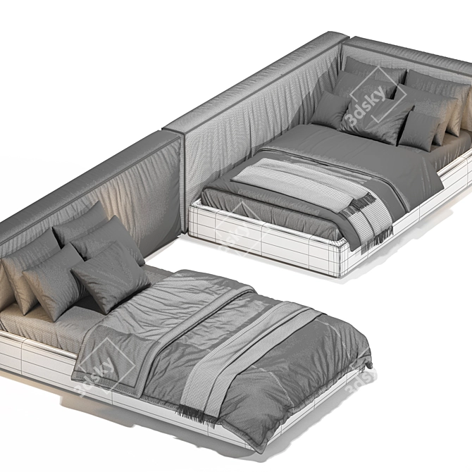 Cozy Contemporary Boca Mini Bed 3D model image 3